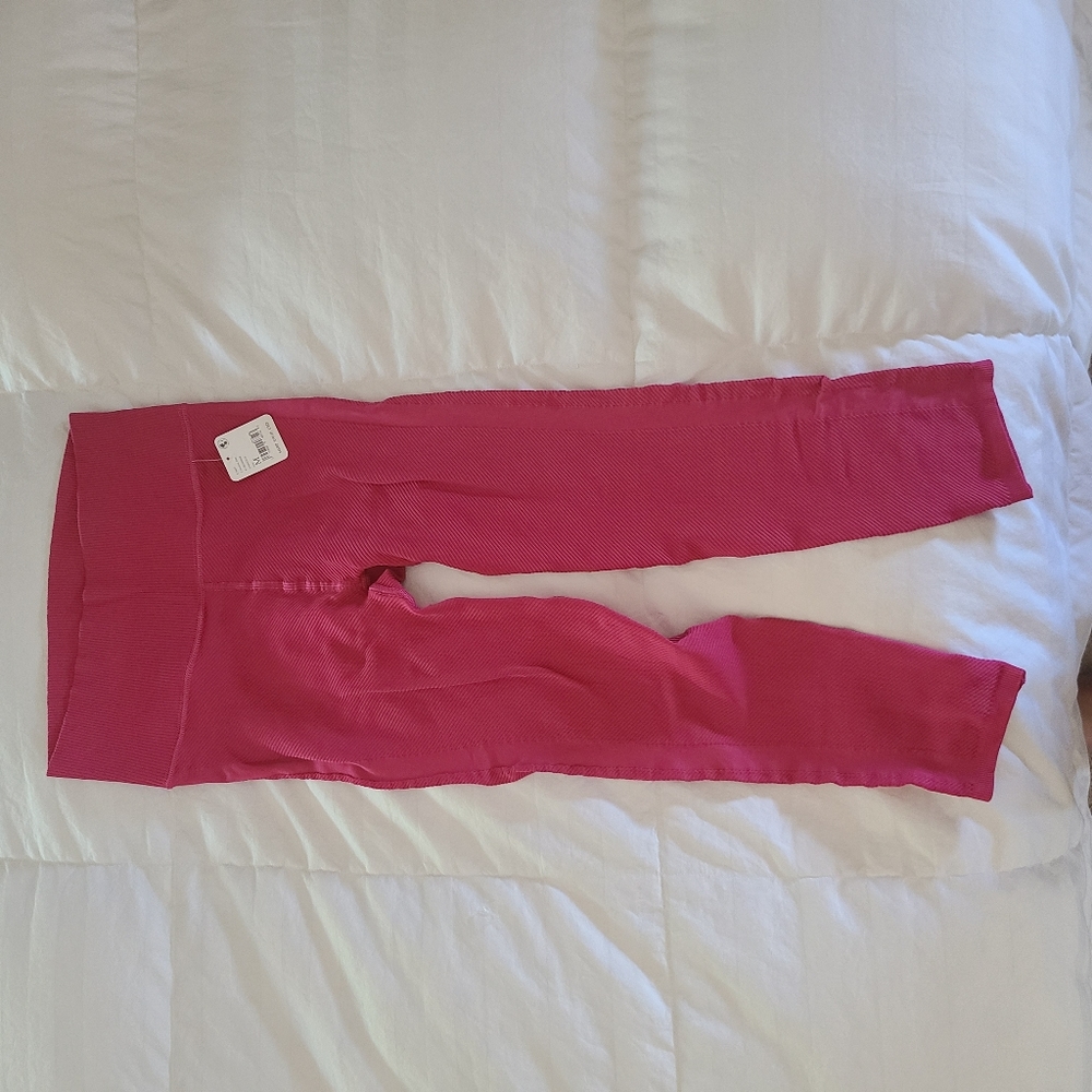 Free People Free Throw Ribbed Pink Legging Passion Fruit